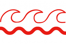 red illustration of waves